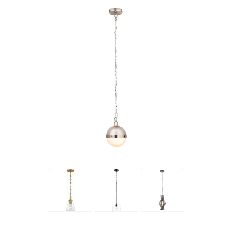 Atlas Lighting & Home Harmelin Satin Nickel Frosted Glass Mini Pendant
