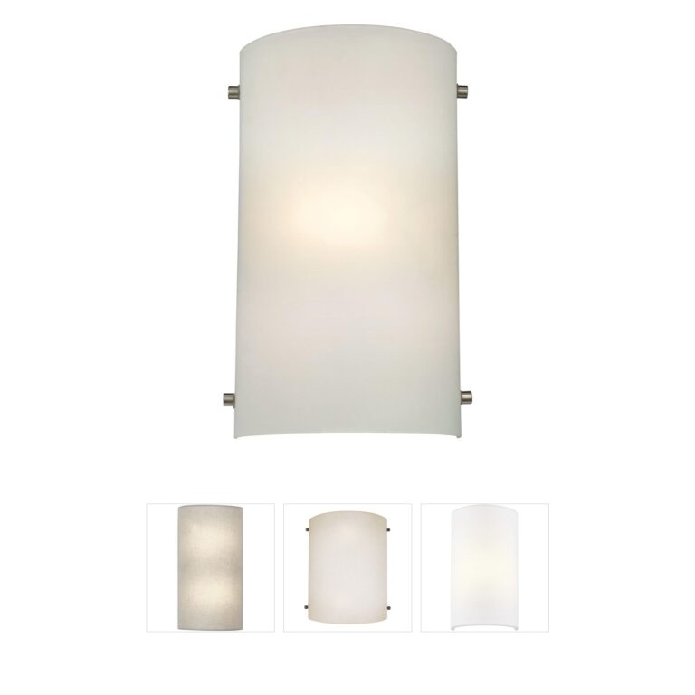 Atlas Lighting & Home Arc Brushed Nickel Frosted Glass Wall Sconce