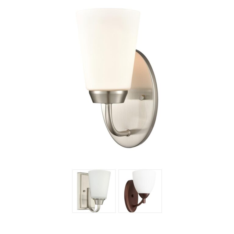 Atlas Lighting & Home Winslow Steel & Frosted Glass Wall Sconce