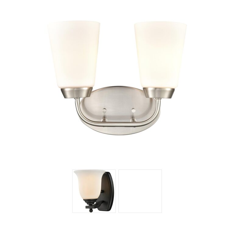 Atlas Lighting & Home Winslow Brushed Nickel Steel 2-Light Vanity
