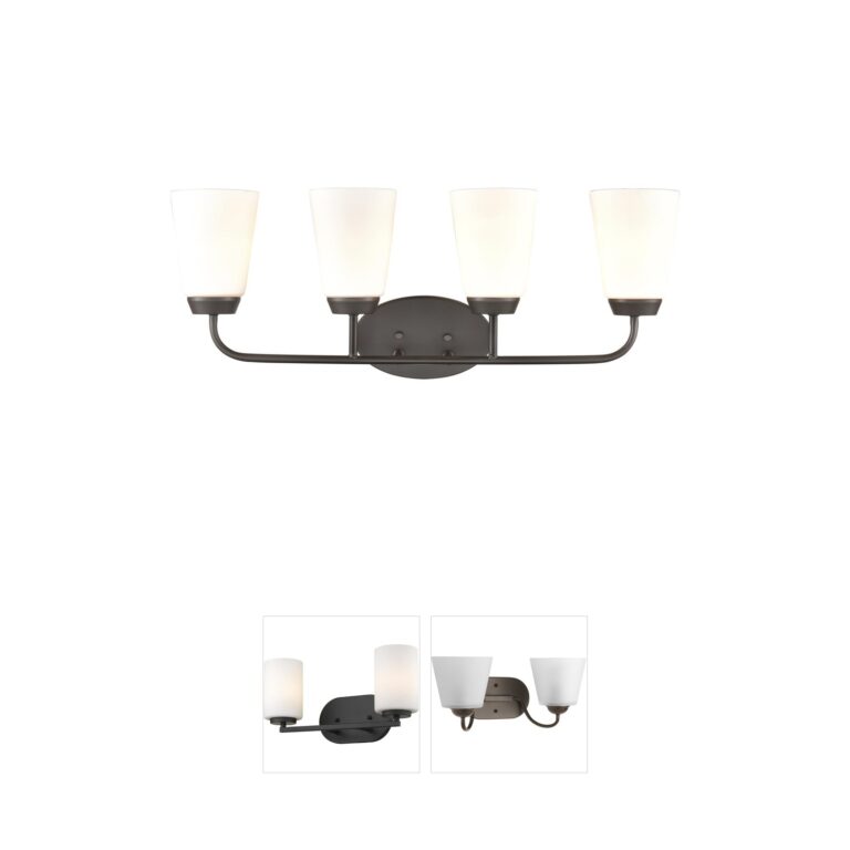Atlas Lighting & Home Winslow 28-Inch 4-Light Oil Rubbed Bronze Vanity with Frosted Glass