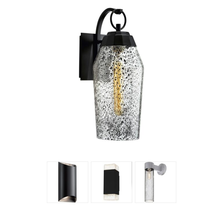 Atlas Lighting & Home Lyrids Matte Black Steel Outdoor Wall Sconce with Inclusion Glass