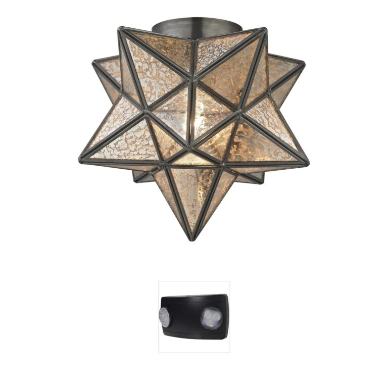 Atlas Lighting & Home Moravian Star Mercury Glass Flush Mount