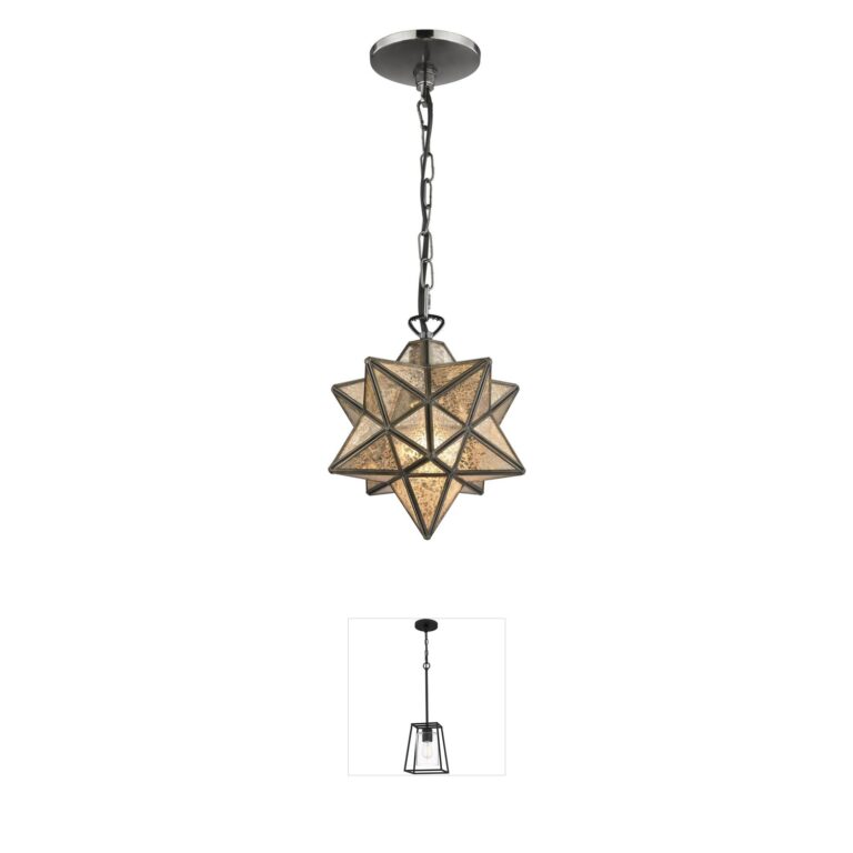 Atlas Lighting & Home Moravian Star 1-Light Mercury Glass Mini Pendant