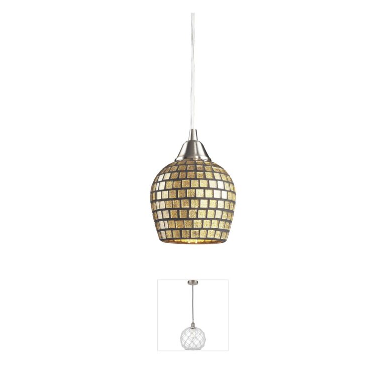 Atlas Lighting & Home Fusion Gold Leaf Mosaic Mini Pendant