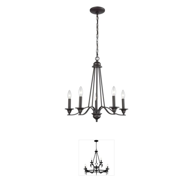 Atlas Lighting & Home Farmington 5-Light Oil Rubbed Bronze Metal Chandelier