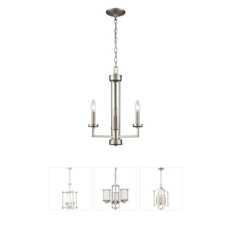 Atlas Lighting & Home West End 3-Light Brushed Nickel Chandelier