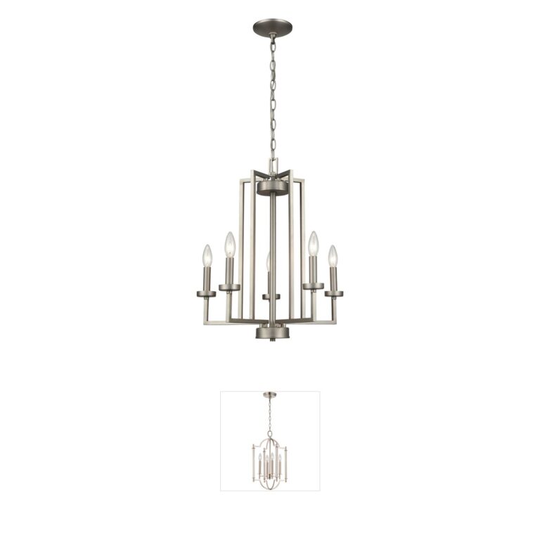 Atlas Lighting & Home West End 5-Light Steel Chandelier in Brushed Nickel