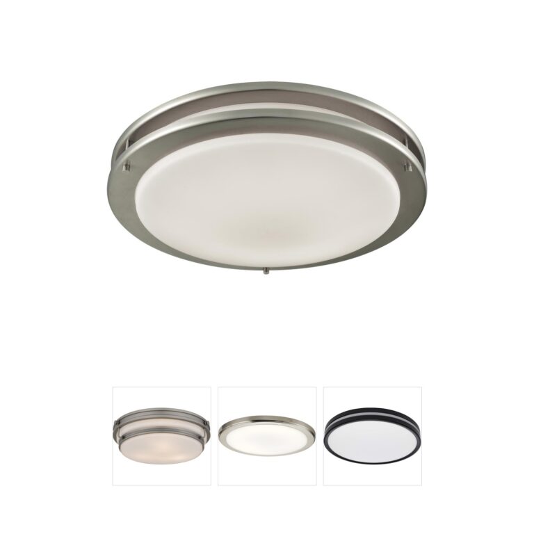 Atlas Lighting & Home Clarion 15-Inch Brushed Nickel Integrated LED Flush Mount