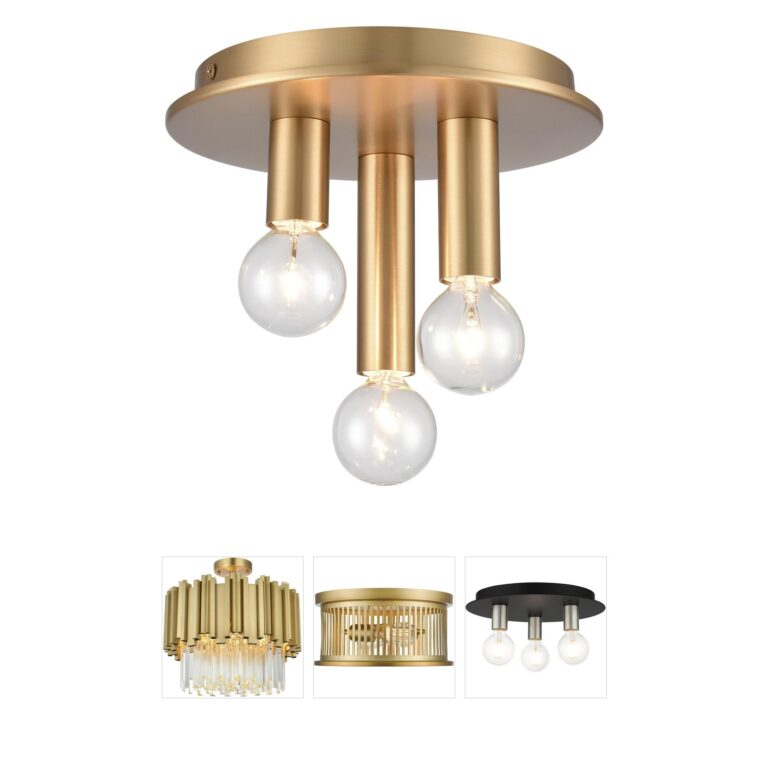 Atlas Lighting & Home Pepper Brushed Gold Cluster Flush Mount