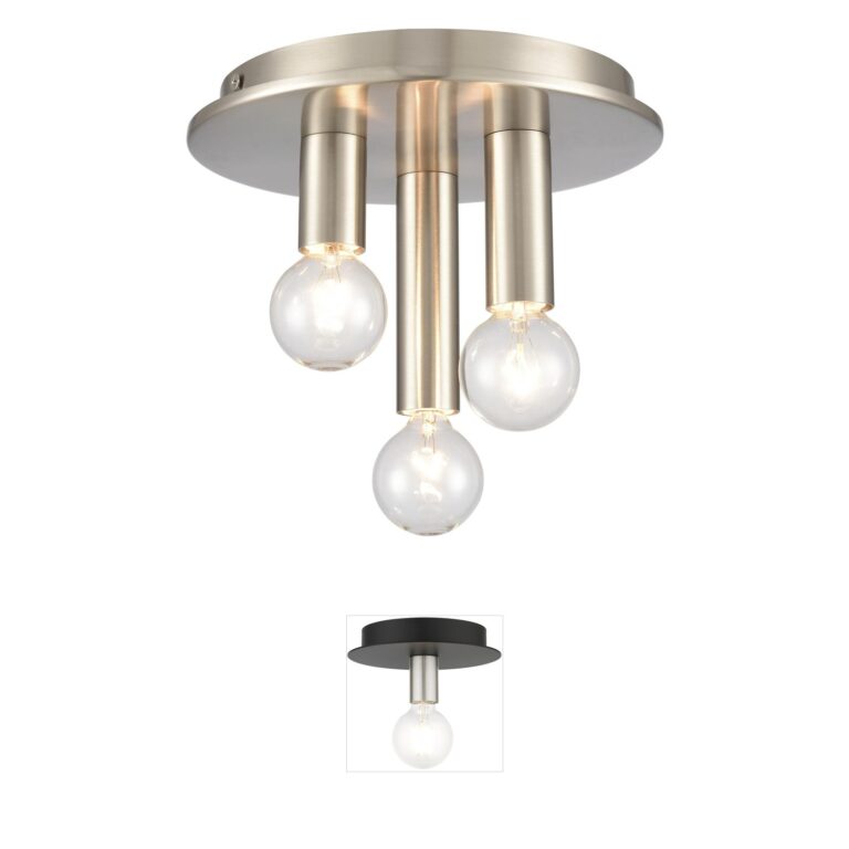 Atlas Lighting & Home Pepper 3-Light Steel Flush Mount
