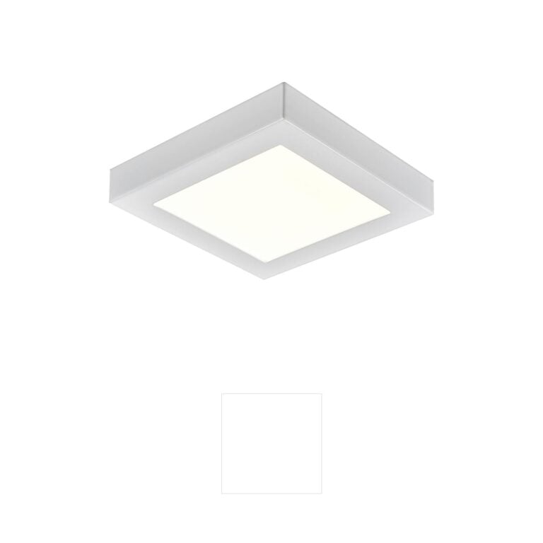 Atlas Lighting & Home Titan White Square Integrated LED Flush Mount