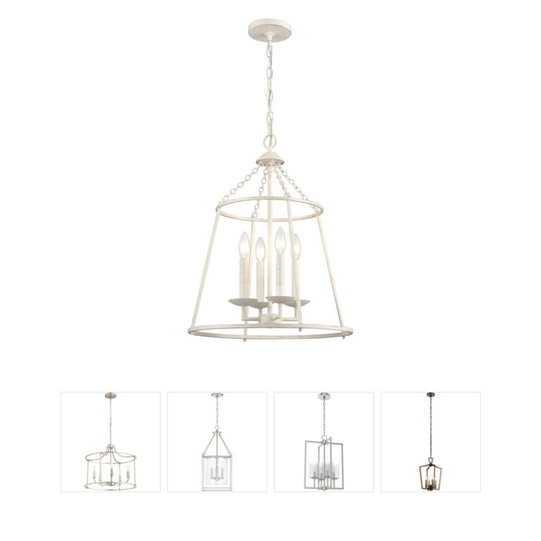 Atlas Lighting & Home Joanie Antique White 4-Light Lantern Pendant