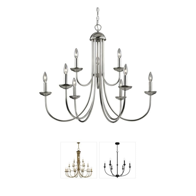 Atlas Lighting & Home Montgomery 9-Light Brushed Nickel Chandelier