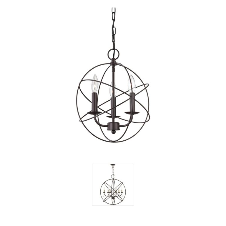 Atlas Lighting & Home Williamsport 3-Light Metal Chandelier