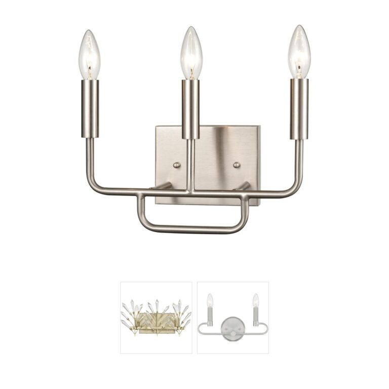 Atlas Lighting & Home Park Slope 13-Inch 3-Light Brushed Nickel Vanity Light