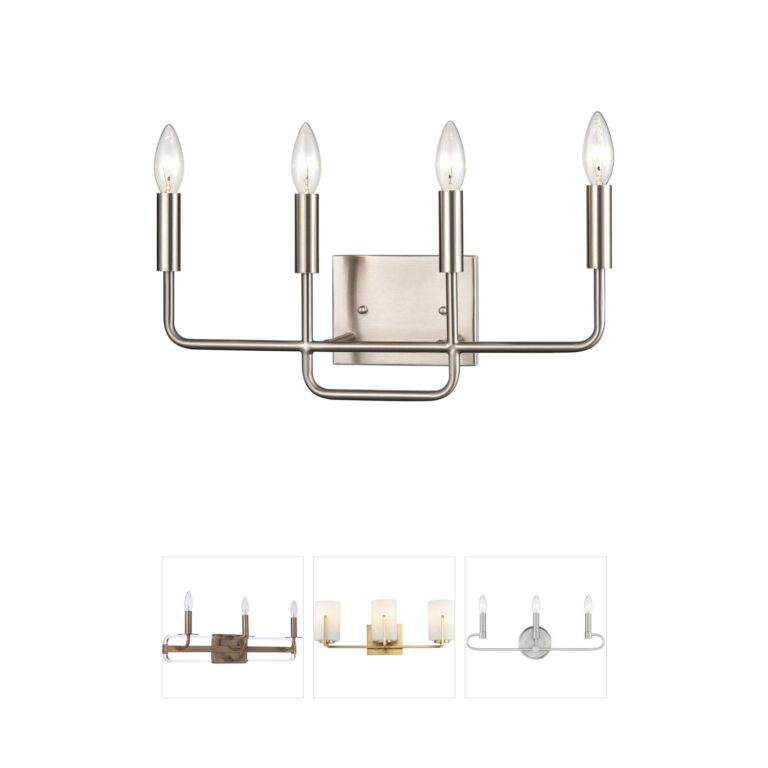 Atlas Lighting & Home Park Slope 4-Light Brushed Nickel Steel Vanity Light