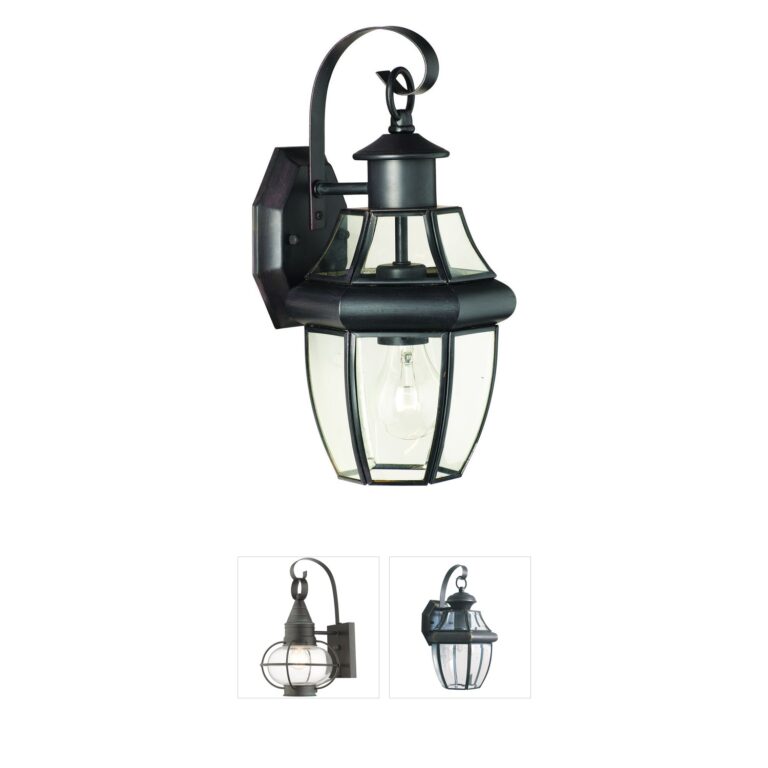 Atlas Lighting & Home Heritage Painted Bronze and Clear Glass Outdoor Wall Lantern