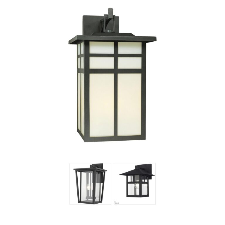Atlas Lighting & Home Mission Black Metal Outdoor Wall Sconce