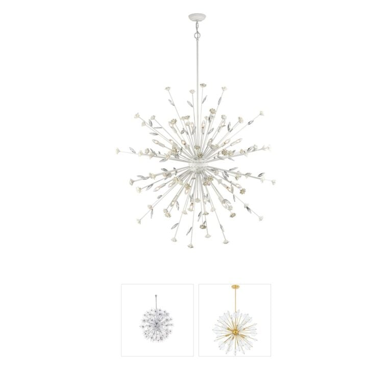 Atlas Lighting & Home Adelaide 20-Light Textured White and K5 Crystal Chandelier