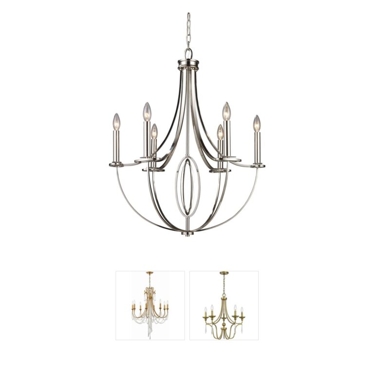 Atlas Lighting & Home Dione Polished Nickel 6-Light Metal Chandelier