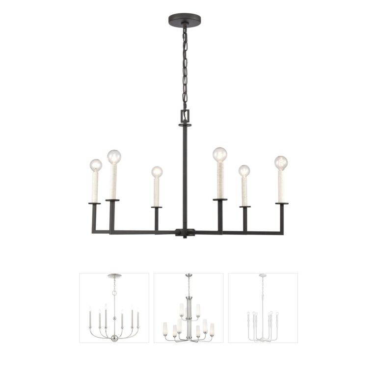 Atlas Lighting & Home Dunne 6-Light Matte Black Steel Chandelier
