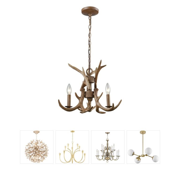 Atlas Lighting & Home Elk Wood Tone 3-Light Chandelier