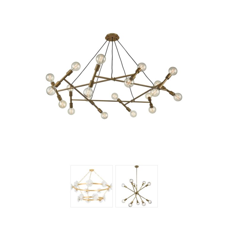 Atlas Lighting & Home Guesting 54-Inch 20-Light Antique Brass Chandelier