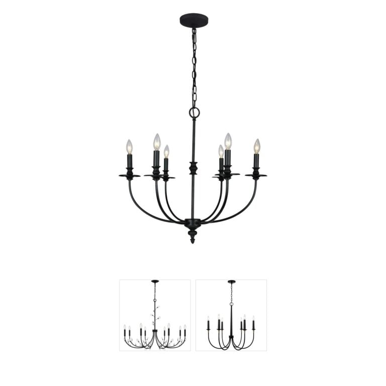 Atlas Lighting & Home Hartford Steel 6-Light Chandelier