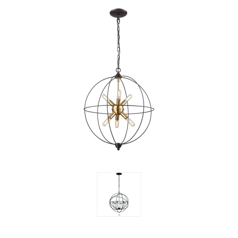 Atlas Lighting & Home Loftin 19-Inch 6-Light Oil Rubbed Bronze Chandelier