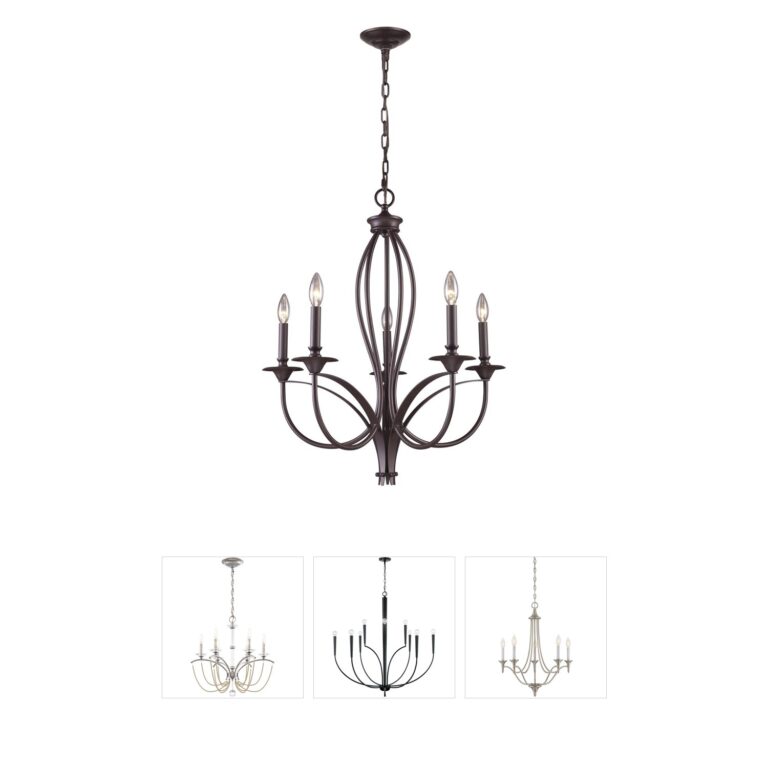 Atlas Lighting & Home Medford 5-Light Oiled Bronze Iron Chandelier