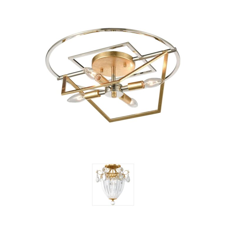 Atlas Lighting & Home Geosphere Polished Nickel Steel 4-Light Semi-Flush Mount