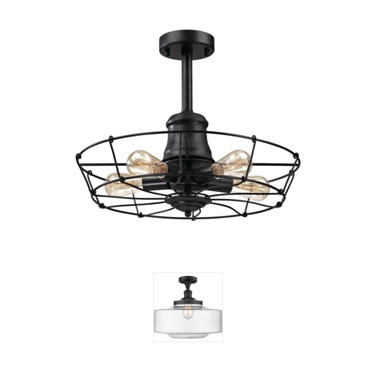 Atlas Lighting & Home Glendora Wrought Iron 5-Light Semi-Flush Mount