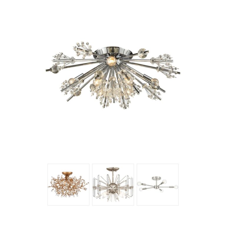 Atlas Lighting & Home Starburst 8-Light K9 Crystal Semi-Flush Mount