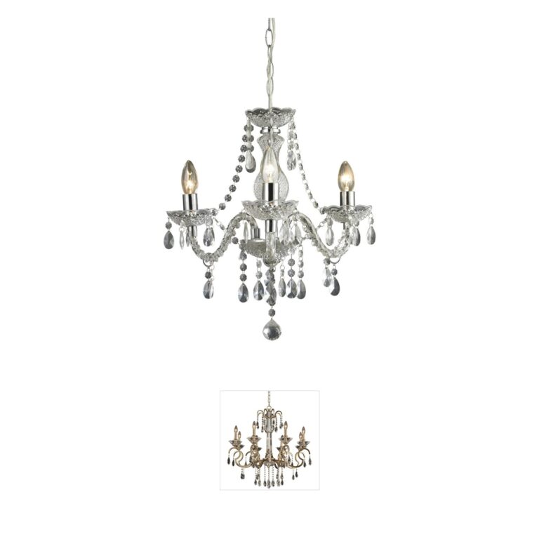 Atlas Lighting & Home Theatre Chrome Crystal Chandelier