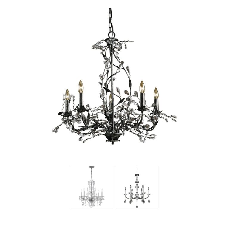 Atlas Lighting & Home Circeo 5-Light Deep Rust Steel & K9 Chandelier
