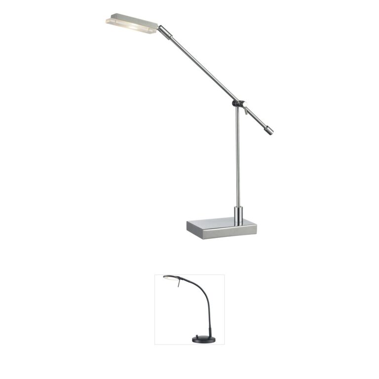 Atlas Lighting & Home Bibliotheque Polished Chrome Steel LED Desk Lamp