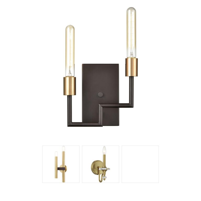 Atlas Lighting & Home Congruency Metal Wall Sconce with Oil Rubbed Bronze & Satin Brass