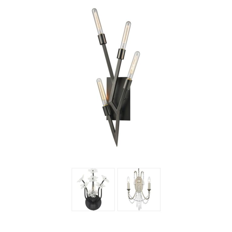 Atlas Lighting & Home Freeform 26-Inch 4-Light Dark Graphite Wall Sconce