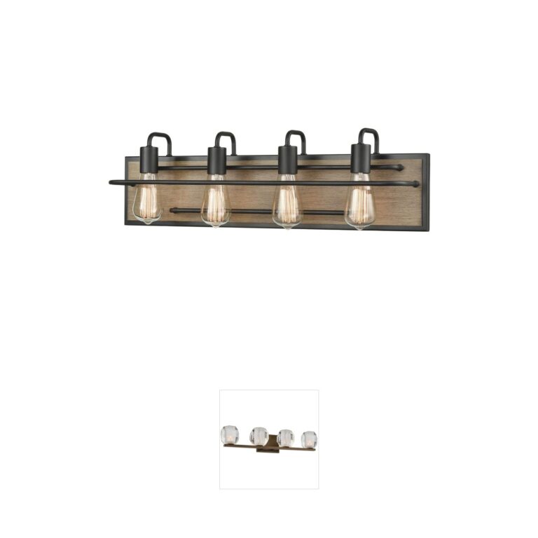 Atlas Lighting & Home Copley 27-Inch 4-Light Matte Black and Aspen Vanity Light