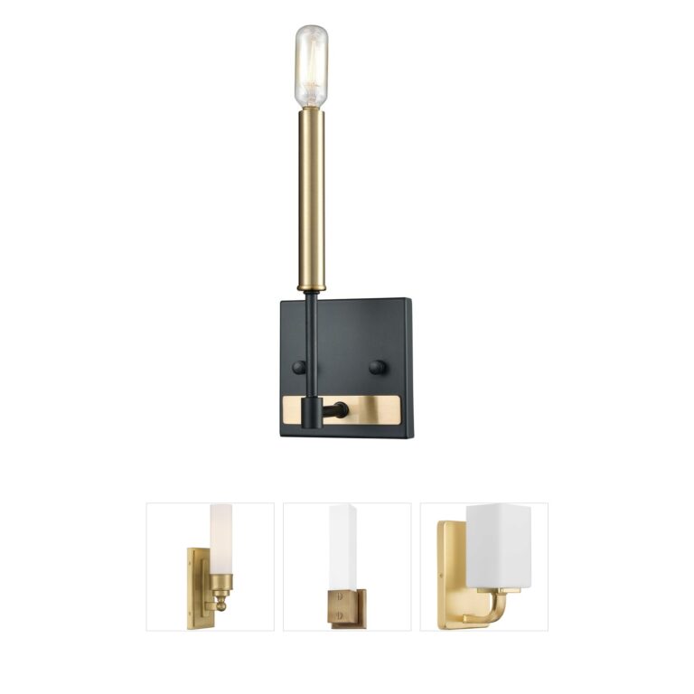 Atlas Lighting & Home Livingston 1-Light Matte Black & Satin Brass Metal Sconce