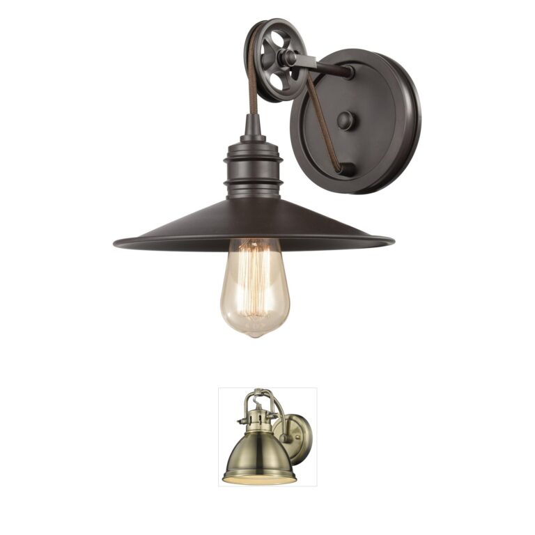 Atlas Lighting & Home Spindle Wheel Bronze Steel Sconce