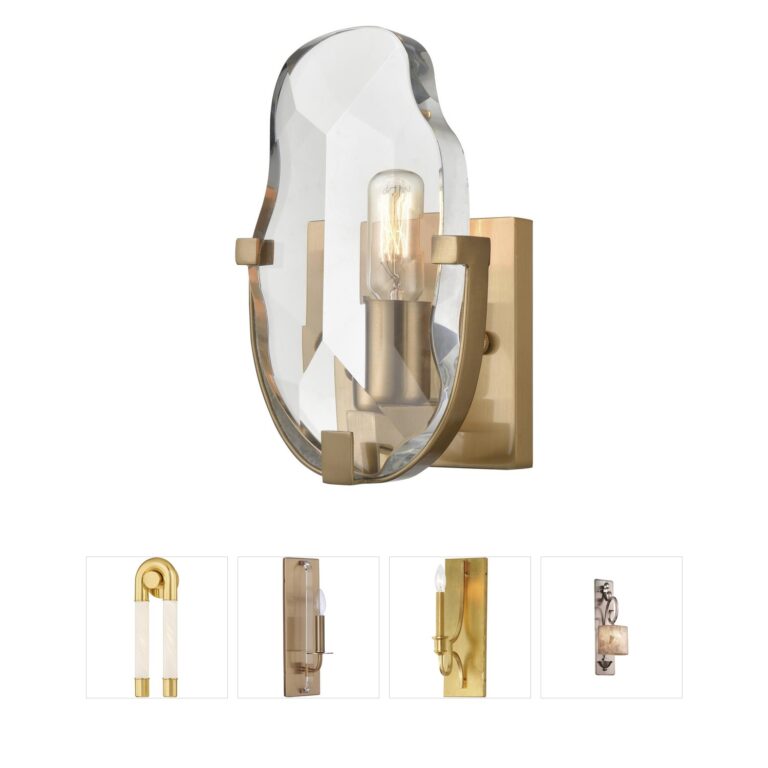 Atlas Lighting & Home Priorato Brass & K9 Crystal Wall Sconce