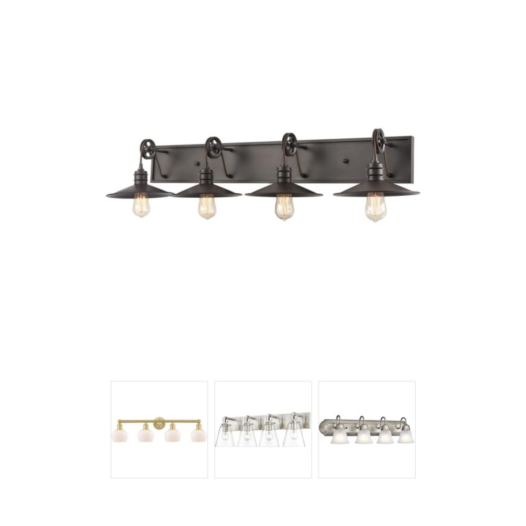 Atlas Lighting & Home Spindle Wheel 42-Inch Oil Rubbed Bronze 4-Light Vanity