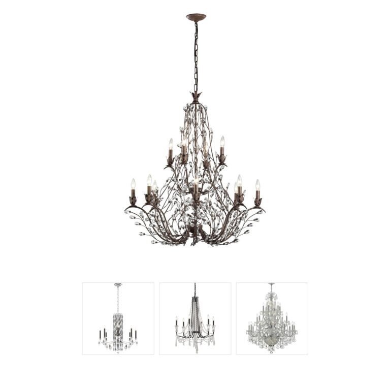 Atlas Lighting & Home Sagemore 12-Light Bronzed Rust K9 Crystal Chandelier
