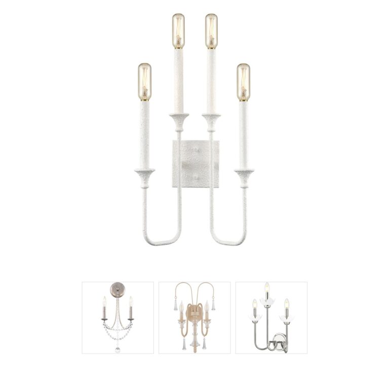 Atlas Lighting & Home Edward 33-Inch 4-Light Matte White Steel Wall Sconce