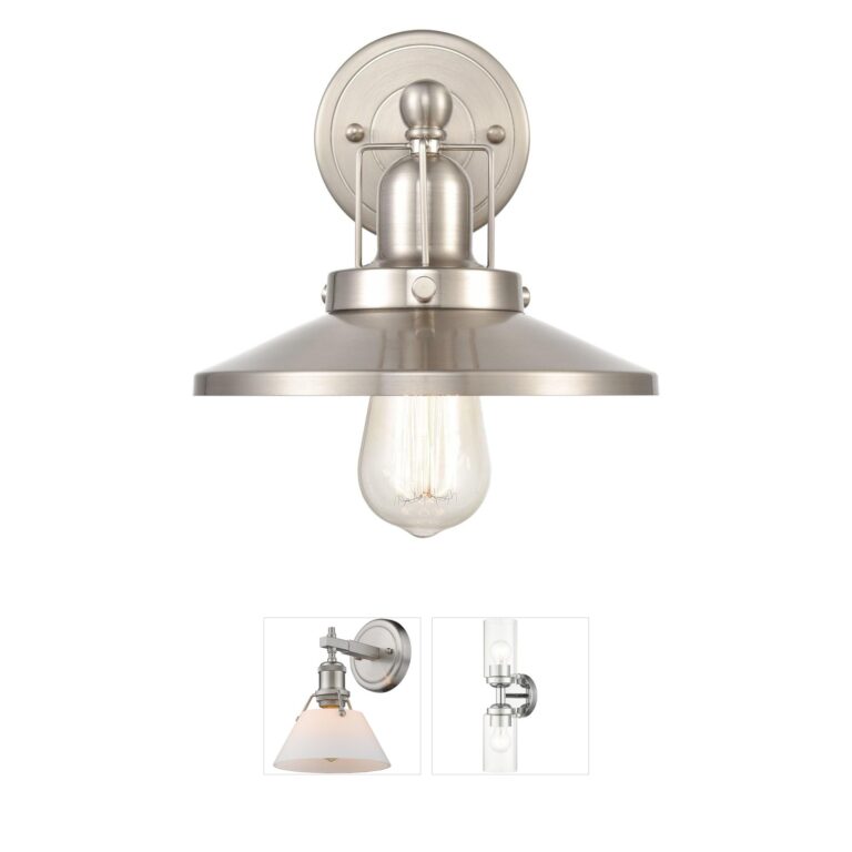 Atlas Lighting & Home English Pub Satin Nickel 1-Light Sconce