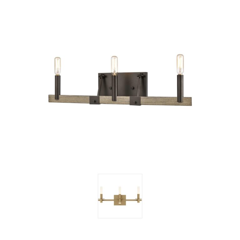 Atlas Lighting & Home Transitions 22-Inch 3-Light Oil Rubbed Bronze and Aspen Vanity Light