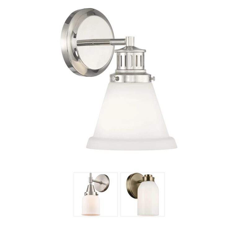 Atlas Lighting & Home Alden Polished Nickel Opal Glass Wall Sconce