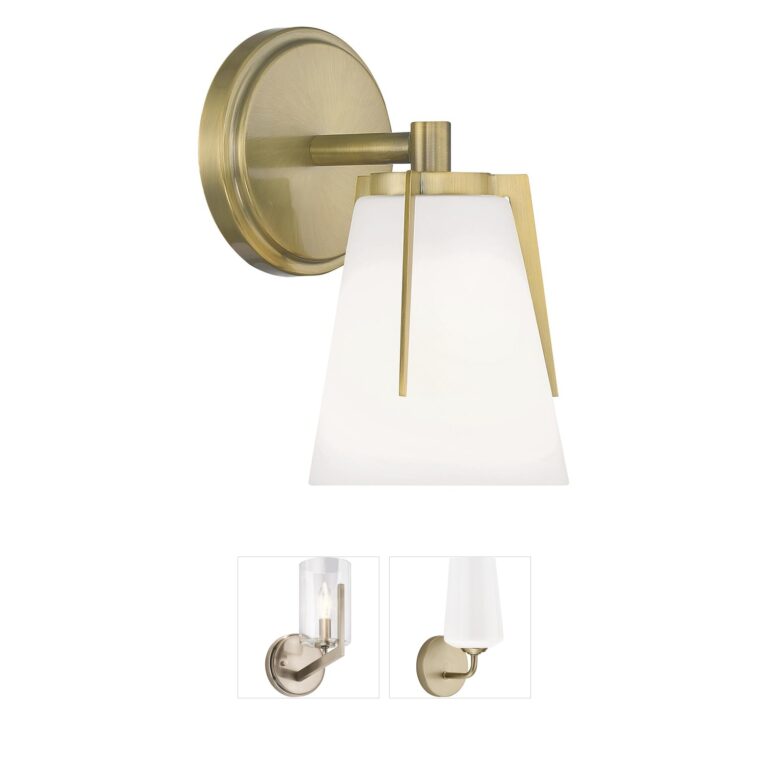 Atlas Lighting & Home Allure Antique Brass Glass Sconce